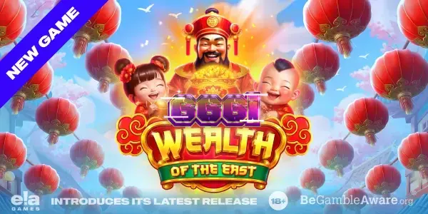Tampilan visual permainan slot Wealth of the East dengan tema festival oriental.